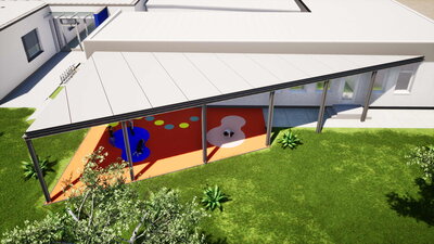 Fedett terasz látványterve