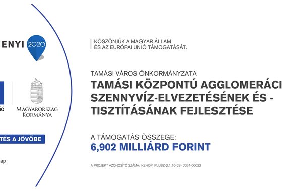 Tamási központú agglomeráció szennyvíz-elvezetésének és tisztításának fejlesztése